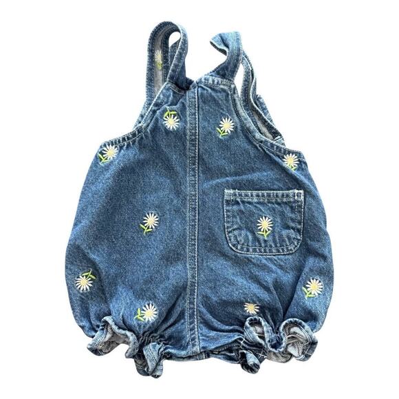 Vintage 90’s Floral Denim Overall Romper - Picture 4 of 4